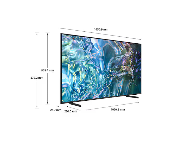 SAMSUNG QA65Q60D 65'' QLED TV; 100% Colour Volume (Quantum Dot); Quantum Processor Lite 4K; Quantum HDR; HDR 10+; Airslim Design
