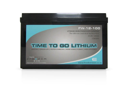 Freedom Won LiFePO4 Lithium Ion Deep Cycle Battery 12V - 100AH - FW 12-100