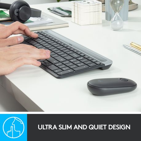 Logitech - MK470 Slim Wireless Keyboard and Mouse Combo